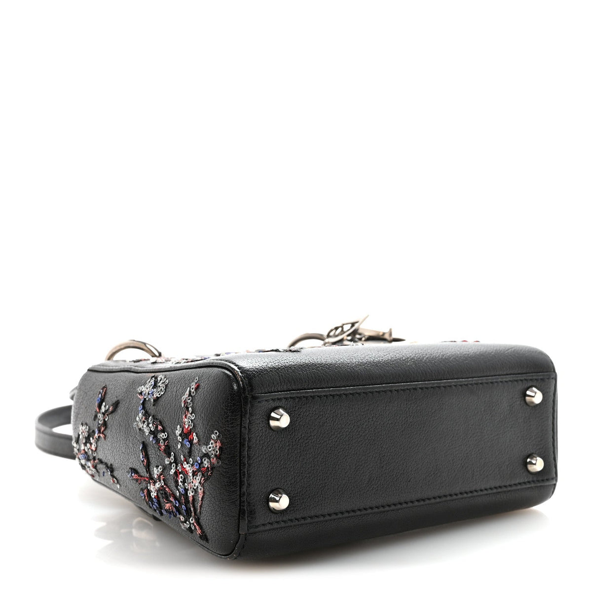 Goatskin Sequin Embroidered Mini Lady Dior Black wholesalehk.shop