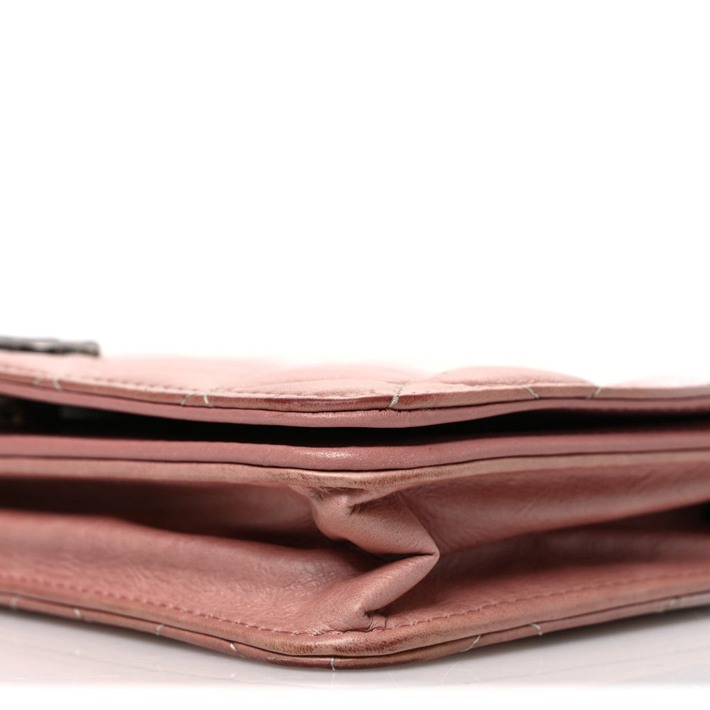 Ombre Patent Calfskin Quilted Wallet on Chain WOC Pink White wholesalehk.shop