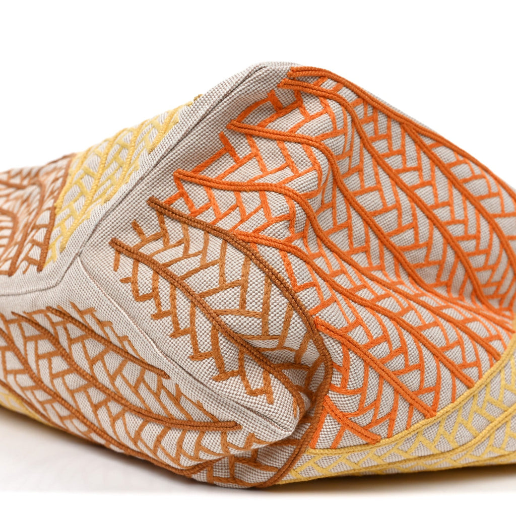H Canvas Embroidered Poisson Natte Beach Bag Camel Jaune £¨ Direct shipment via from wholesalehk.shop