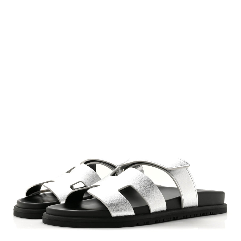 Metallic Goatskin Womens Chypre Sandals 40 Argent wholesalehk.shop