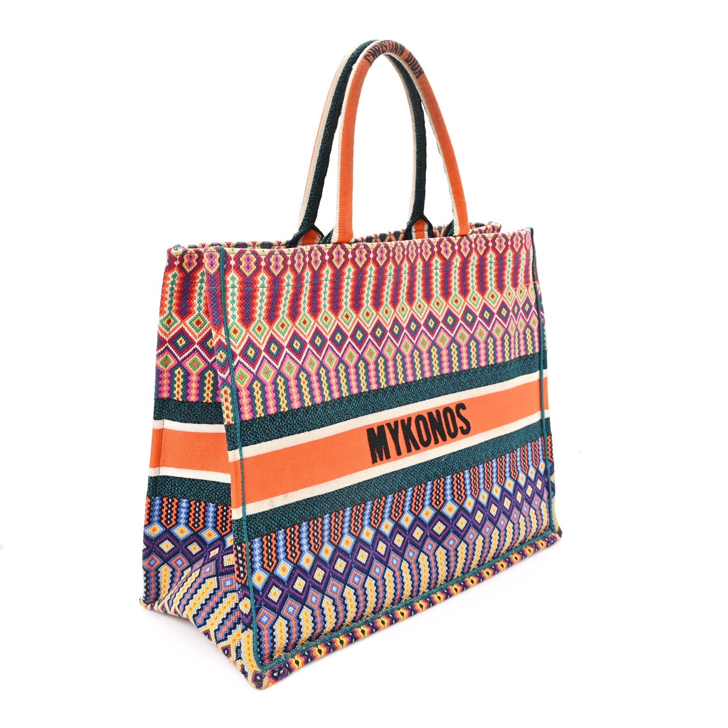 Canvas Embroidered Large Book Tote Orange Multicolor £¨ Direct shipment via from wholesalehk.shop