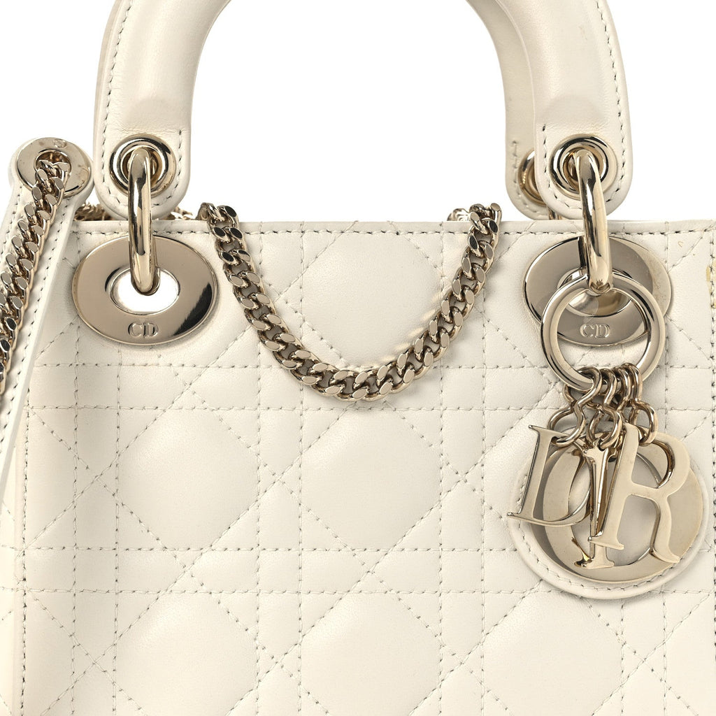 Lambskin Cannage Mini Lady Dior White wholesalehk.shop
