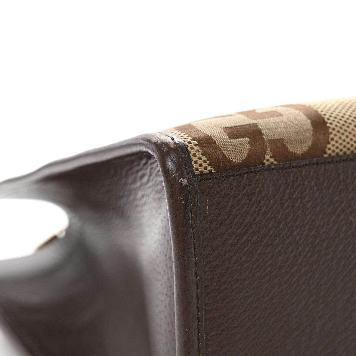 Monogram Jumbo GG Textured Dollar Calfskin Web Small Tote Bag Camel Ebony New Acero wholesalehk.shop