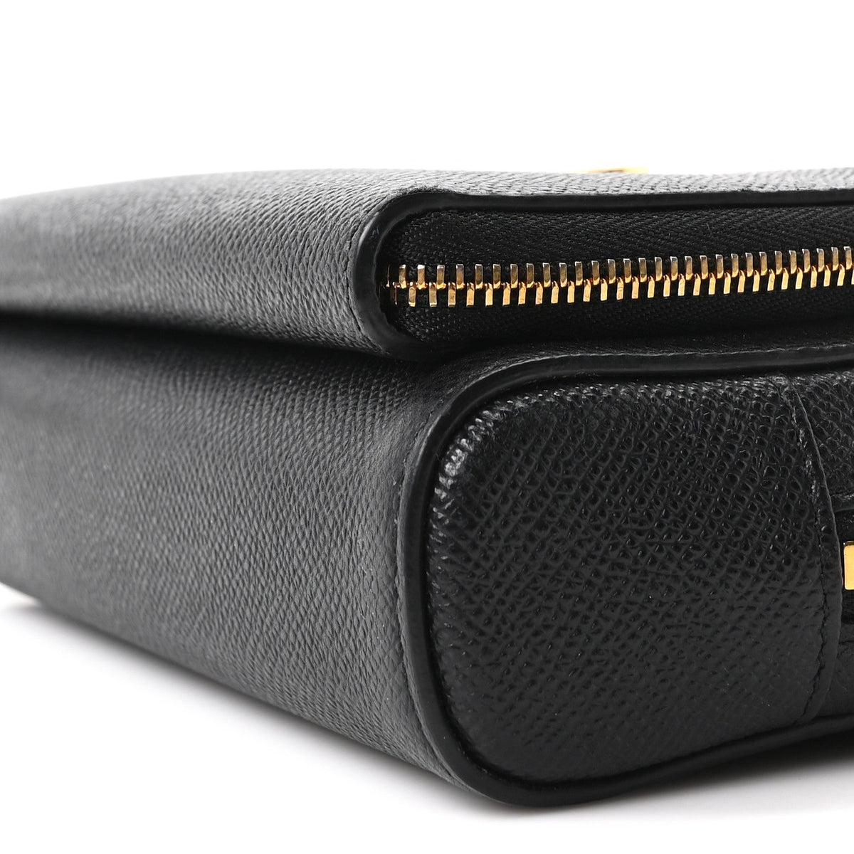 Grained Calfskin Caro Double Pouch Black wholesalehk.shop