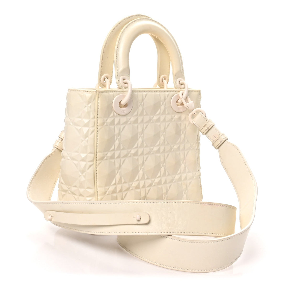 Calfskin Cannage Diamond Small My ABCDior Lady Dior White wholesalehk.shop
