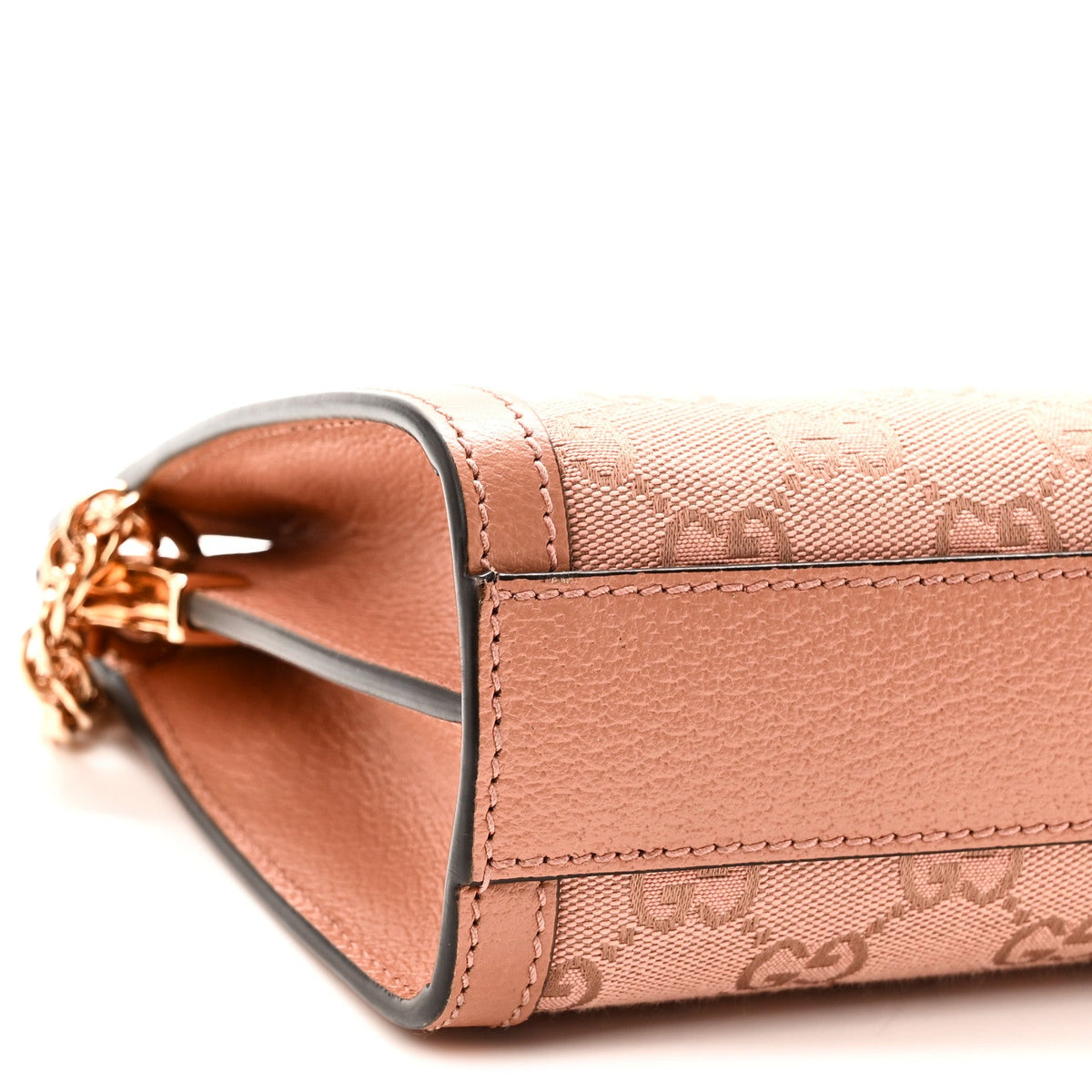 Monogram Textured Dollar Calfskin Small Ophidia Chain Shoulder Bag Cloche Rose Pink wholesalehk.shop