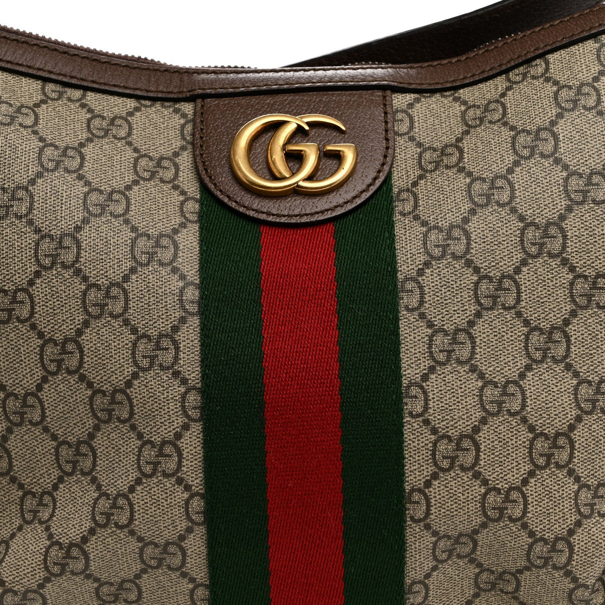 GG Supreme Monogram Web Small Ophidia Half Moon Hobo Brown wholesalehk.shop