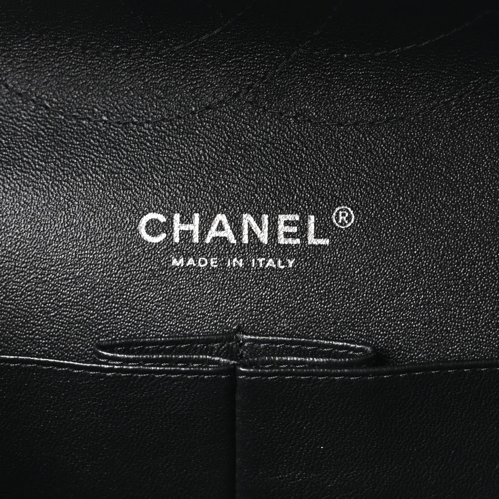 Patent Chevron Quilted Jumbo Double Flap Black wholesalehk.shop