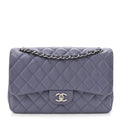 Lambskin Quilted Jumbo Double Flap Light Purple wholesalehk.shop