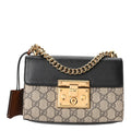 GG Supreme Monogram Calfskin Small Padlock Shoulder Bag Beige Black Cuir £¨ Direct shipment via from wholesalehk.shop