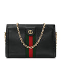 Calfskin GG Web Small Ophidia Chain Shoulder Bag Black wholesalehk.shop