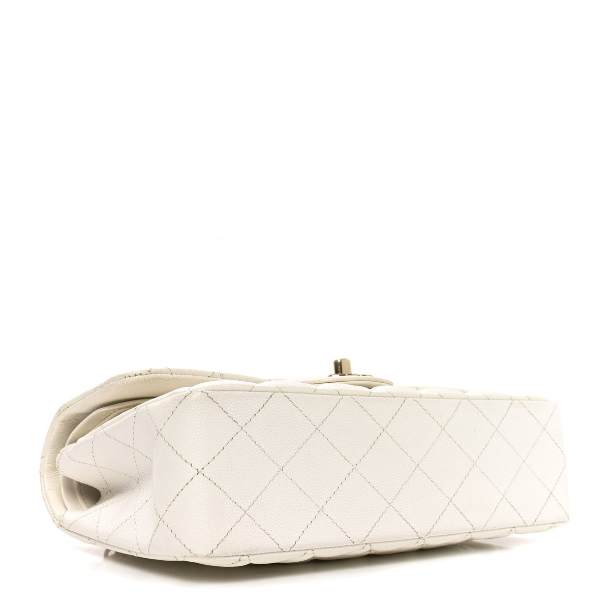 Caviar Quilted Small Double Flap White wholesalehk.shop