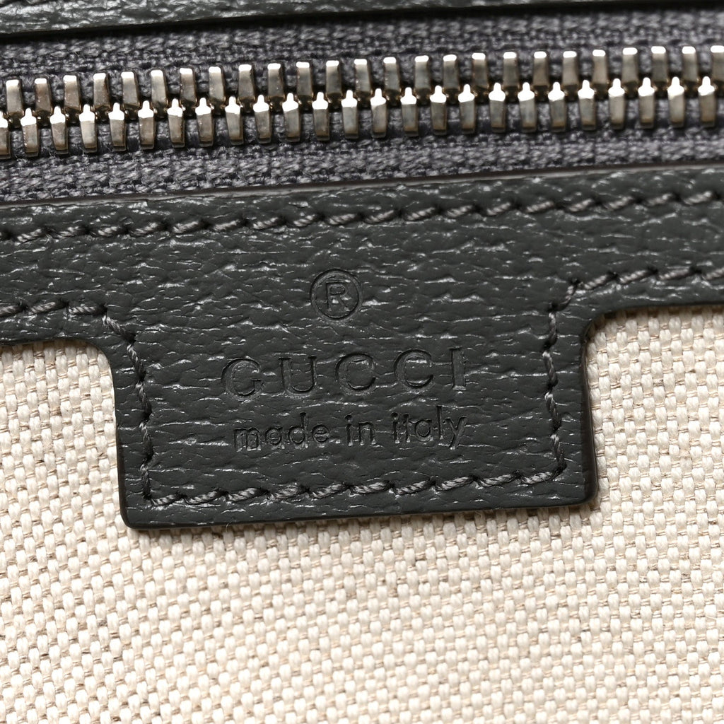 GG Supreme Monogram Textured Dollar Calfskin Large Ophidia Tote Bag Grey Black Graphite Grey wholesalehk.shop