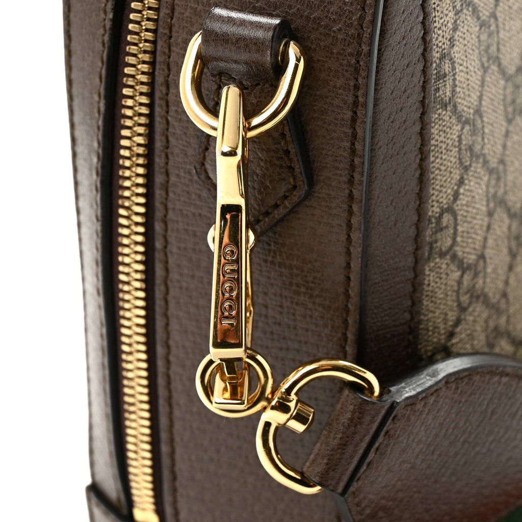 GG Supreme Monogram Web Small Ophidia Top Handle Shoulder Bag Brown wholesalehk.shop