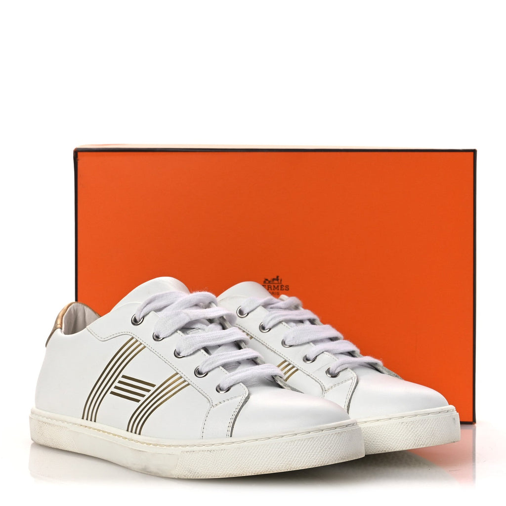 Metallic Calfskin Womens Advantage Sneakers 39.5 White Dore wholesalehk.shop