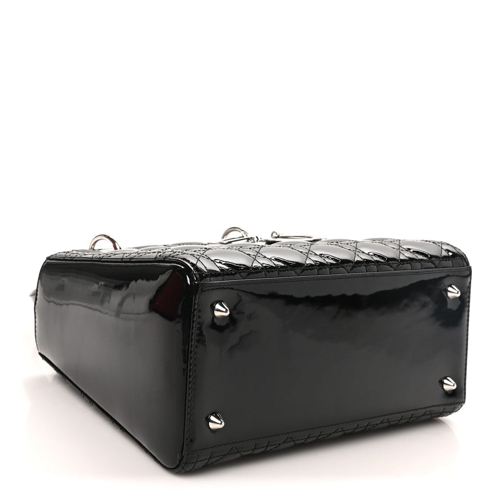 Patent Cannage Medium Lady Dior Black wholesalehk.shop