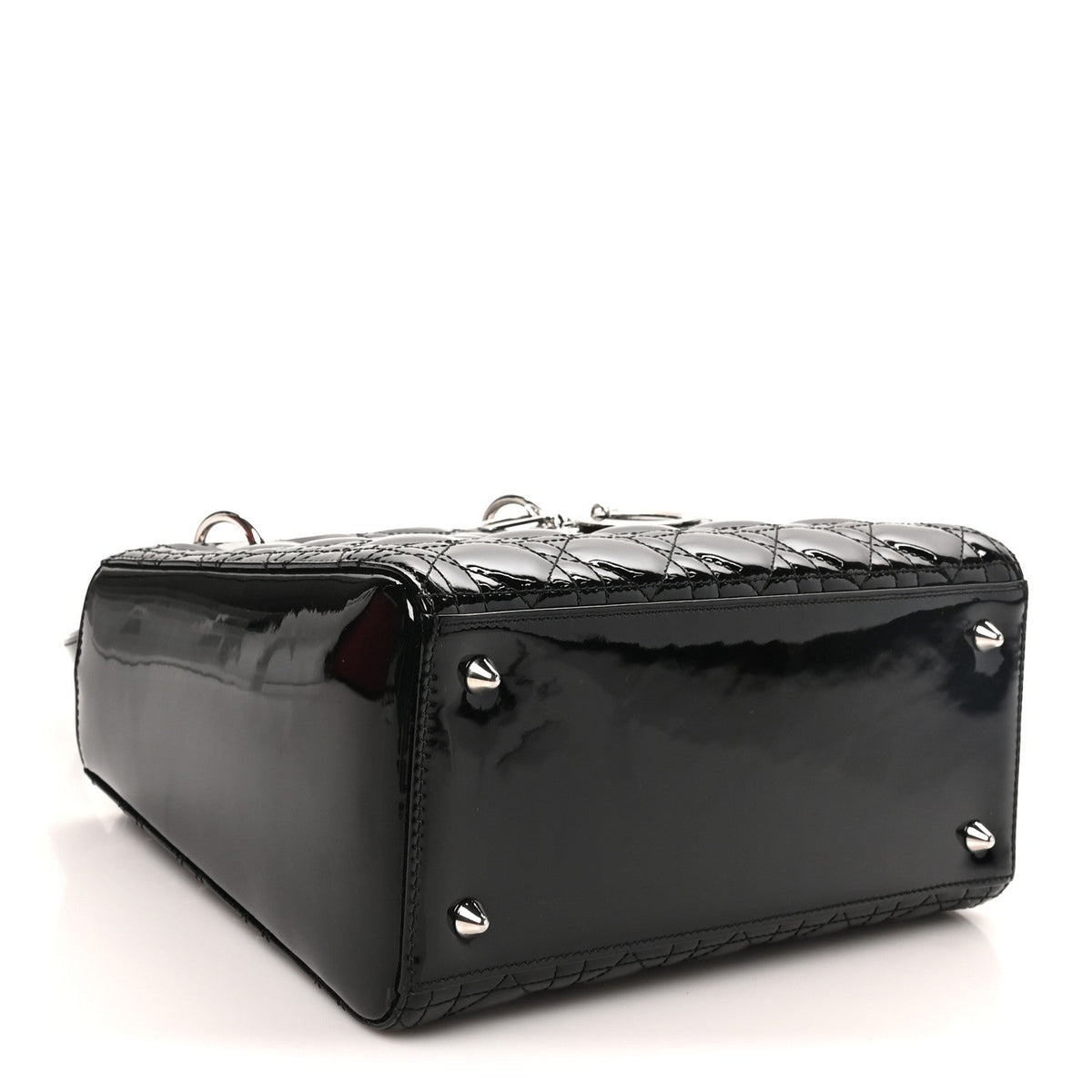 Patent Cannage Medium Lady Dior Black wholesalehk.shop
