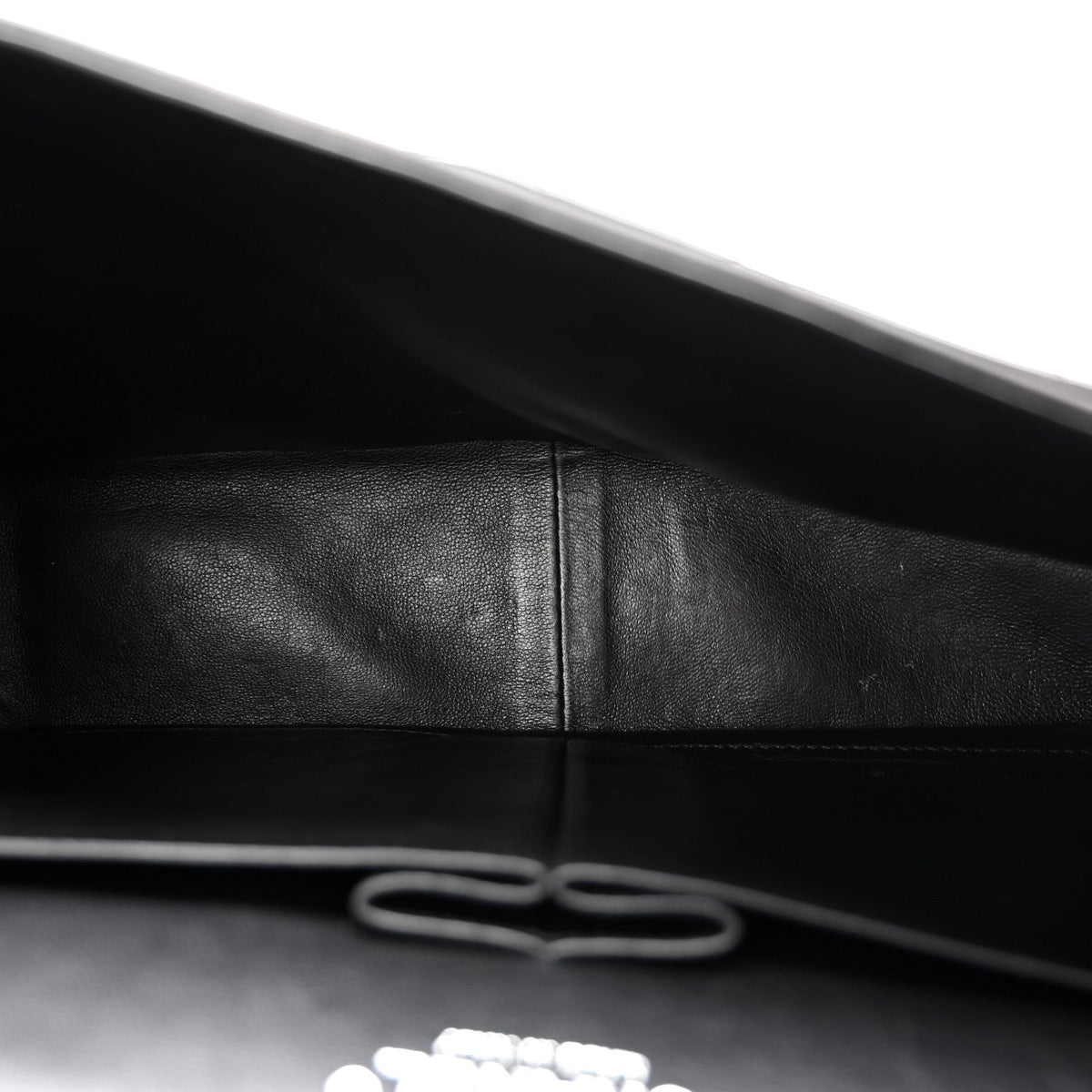 Patent Quilted Jumbo Double Flap Black wholesalehk.shop