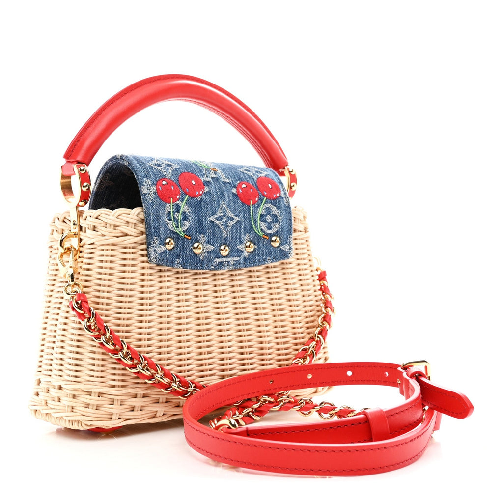 LV X TM Rattan Denim Calfskin Cerises Capucines Mini £¨ Direct shipment via from wholesalehk.shop