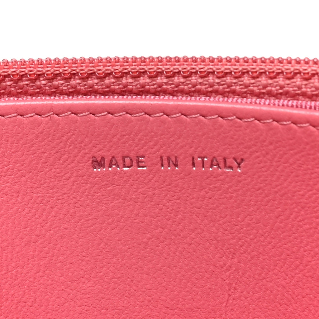 Lambskin Quilted Wallet On Chain WOC Pink wholesalehk.shop