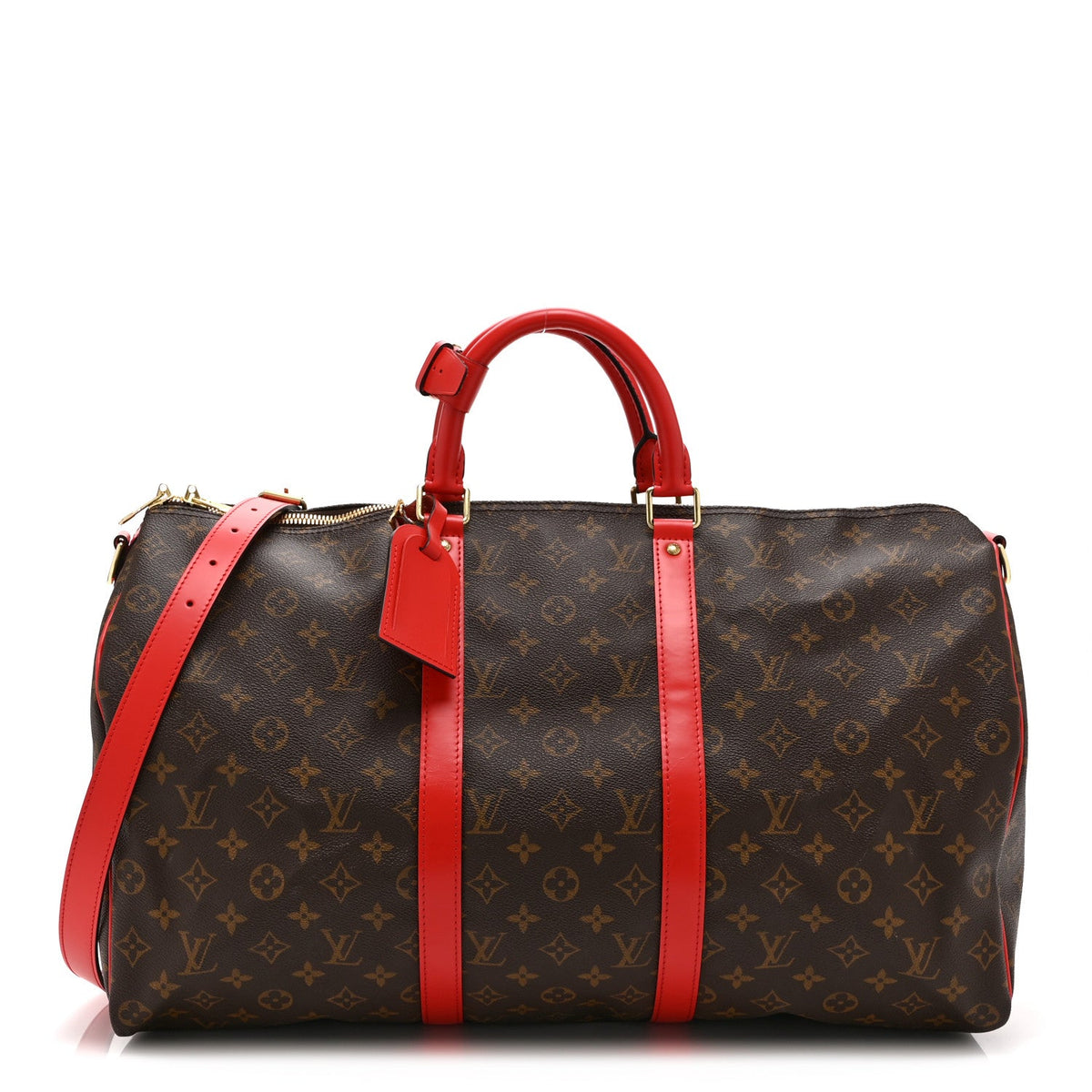 Calfskin Monogram Keepall Bandouliere 50 Coquelicot wholesalehk.shop