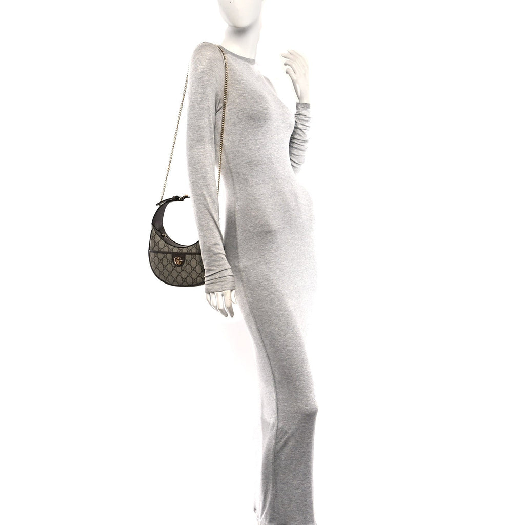 GG Supreme Monogram Textured Dollar Calfskin Small Ophidia Shoulder Bag Beige Ebony New Acero wholesalehk.shop