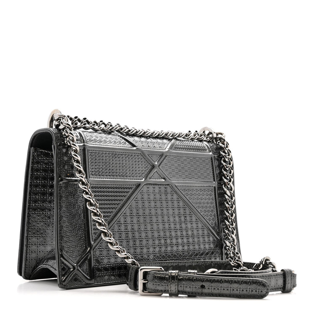 Metallic Patent Micro-Cannage Medium Diorama Flap Bag Onyx Black ¡§ Direct shipment via from wholesalehk.shop