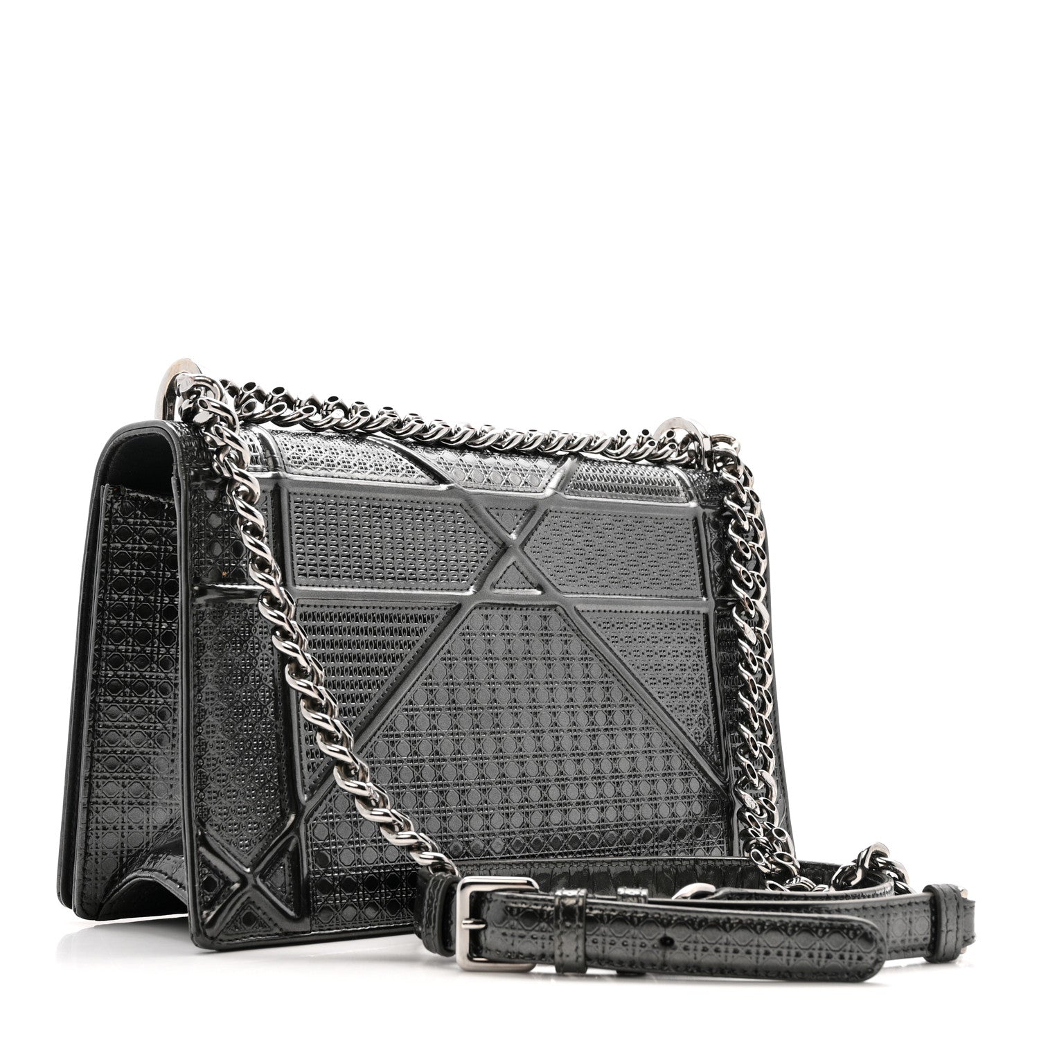 Metallic Patent Micro-Cannage Medium Diorama Flap Bag Onyx Black ¡§ Direct shipment via from wholesalehk.shop