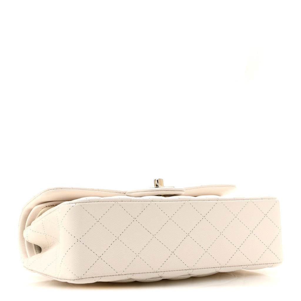 Caviar Quilted Small Double Flap White wholesalehk.shop
