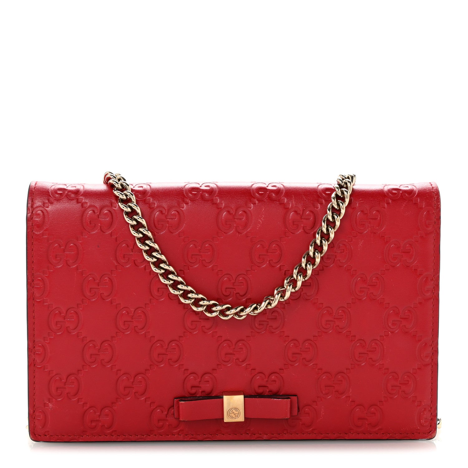 Guccissima Signature Bowy Chain Wallet Hibiscus Red £¨ Direct shipment via from wholesalehk.shop