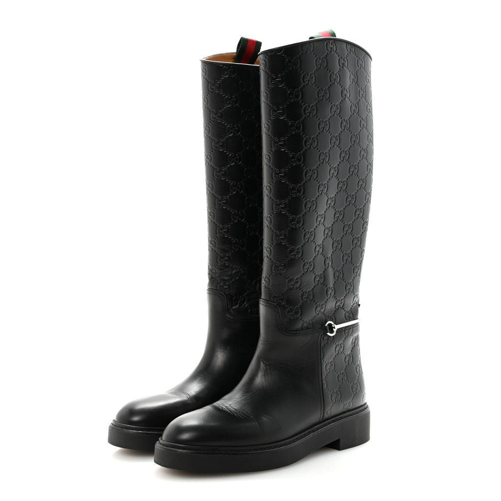 Guccissima Michelangelo Slim Horsebit Riding Boots 37 Black £¨ Direct shipment via from wholesalehk.shop