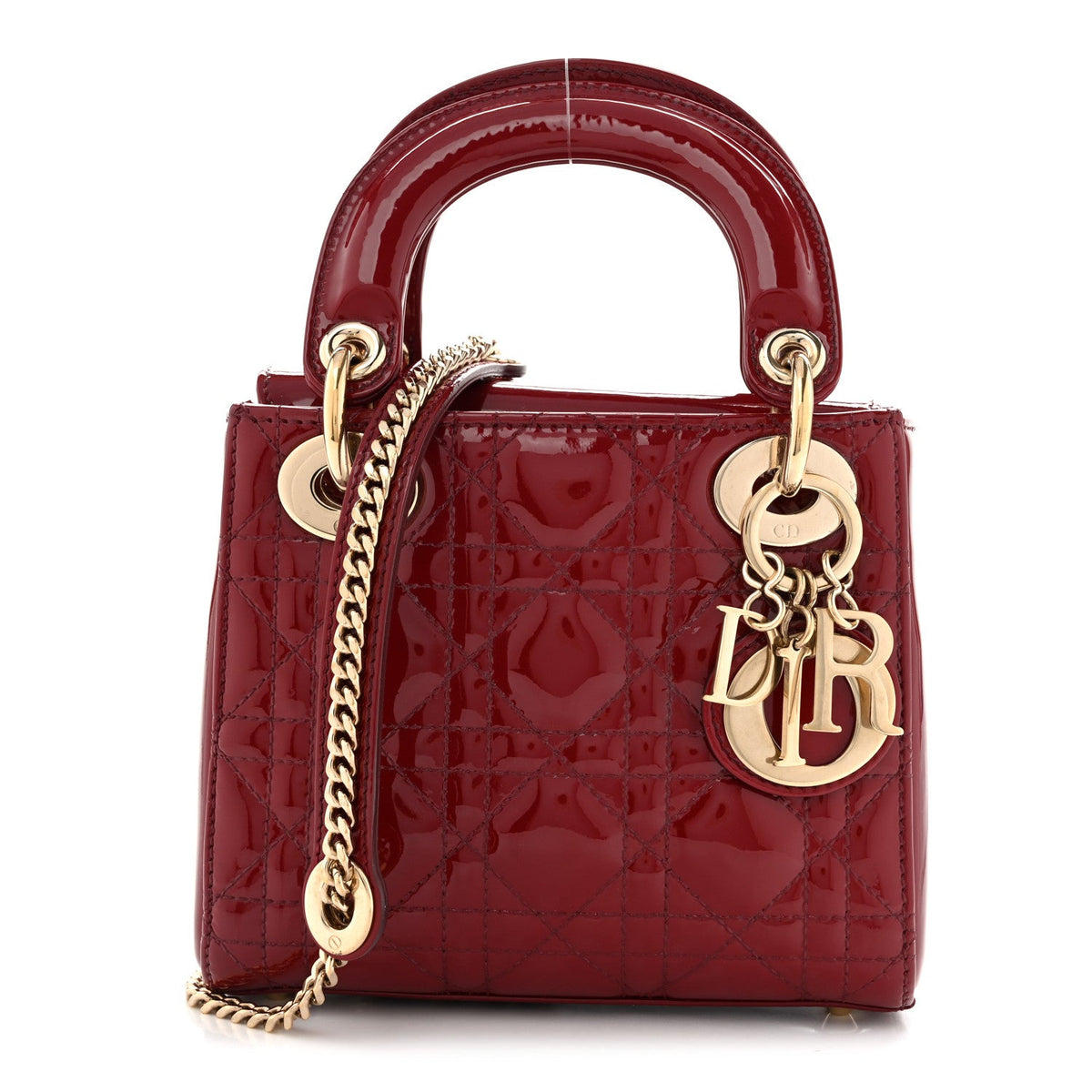 Patent Cannage Mini Lady Dior Red wholesalehk.shop