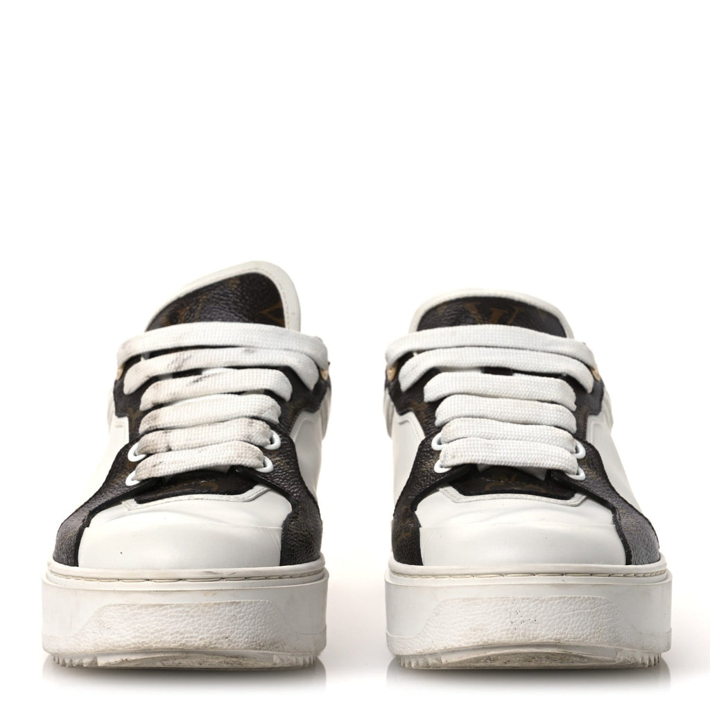 Calfskin Embossed Monogram Time Out Sneakers 36 White £¨ Direct shipment via from wholesalehk.shop