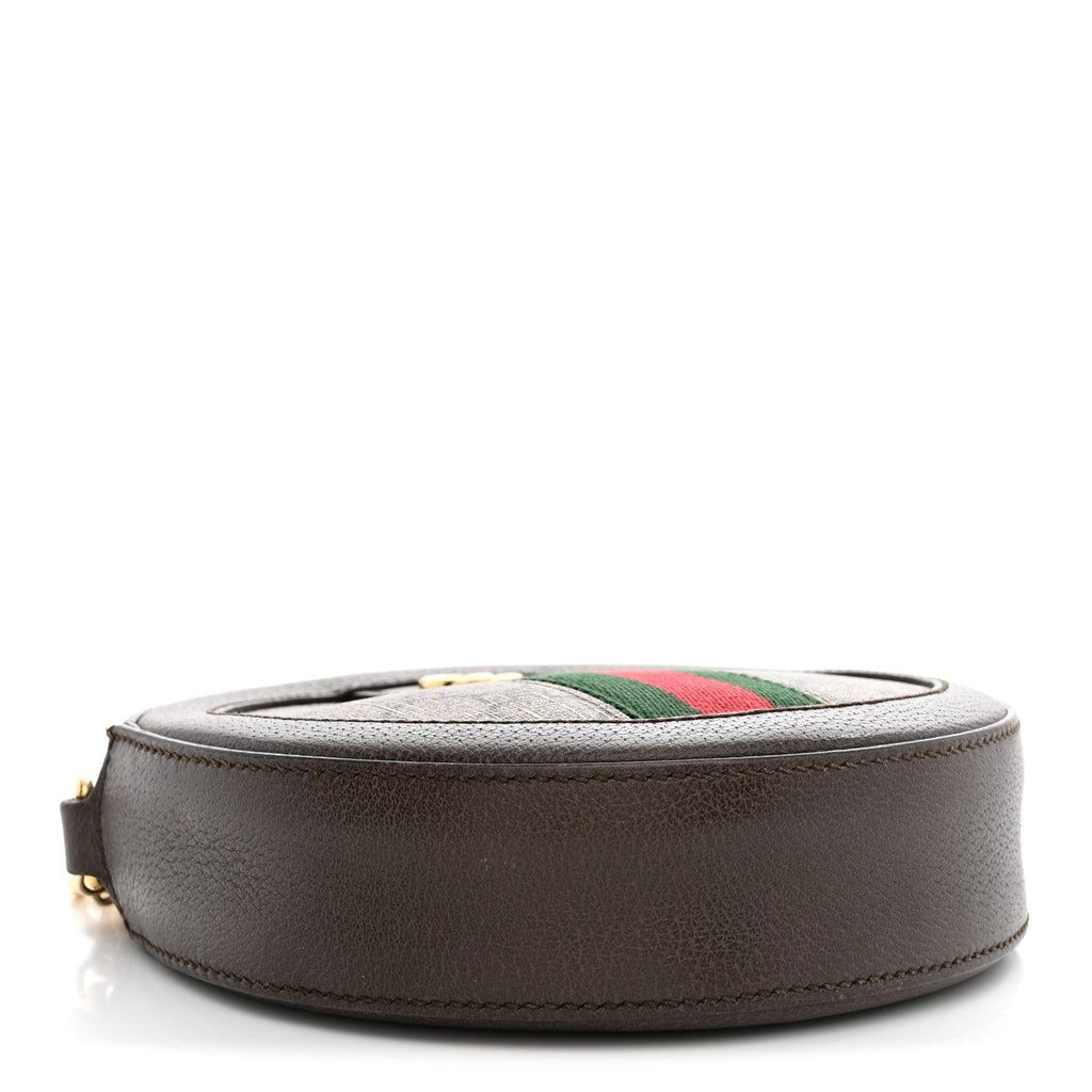 GG Supreme Monogram Web Mini Ophidia Round Shoulder Bag Brown wholesalehk.shop