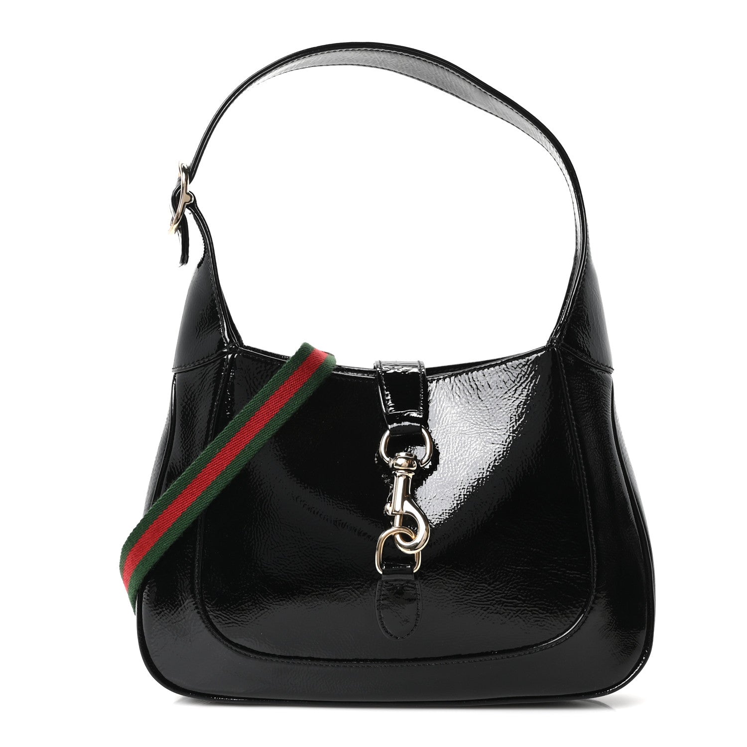 Patent Calfskin Small Jackie Shoulder Bag Black £¨ Direct shipment via from wholesalehk.shop