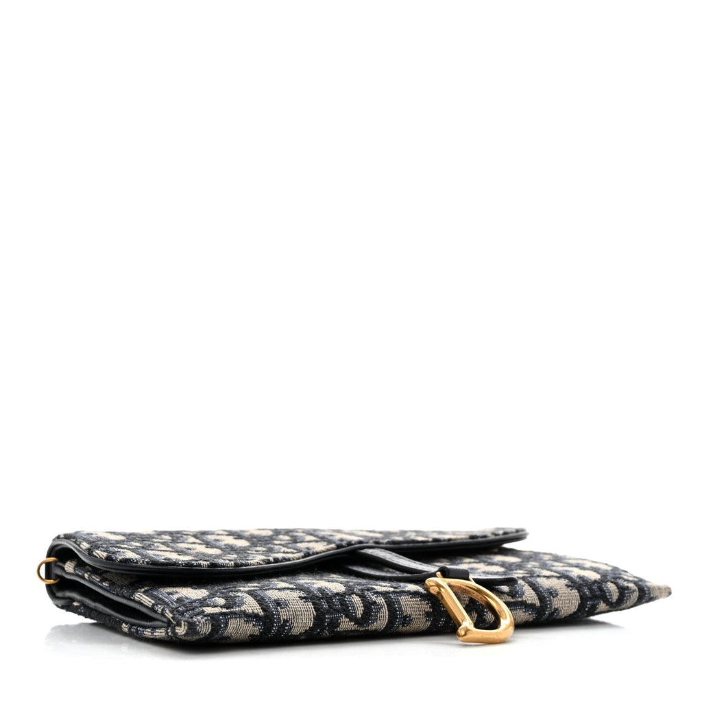 Oblique Saddle Chain Long Wallet Blue wholesalehk.shop