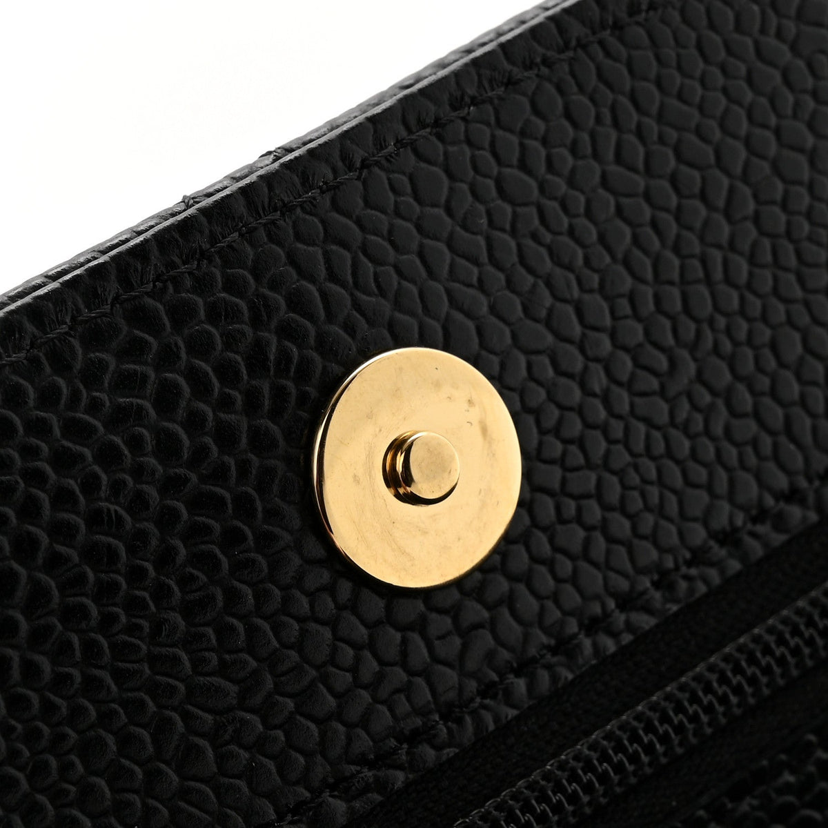 Caviar Quilted Wallet on Chain WOC Black wholesalehk.shop