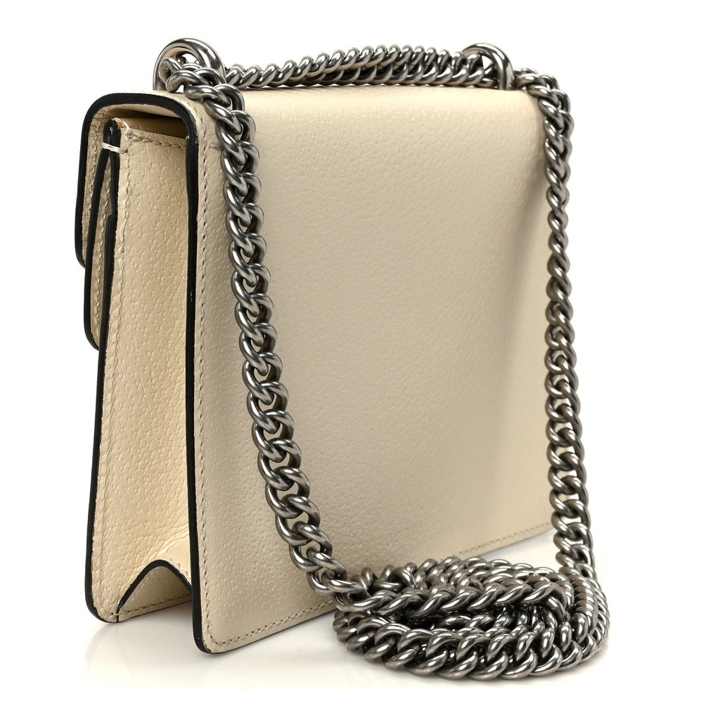 Textured Calfskin Crystal Mini Dionysus Shoulder Bag Mystic White wholesalehk.shop