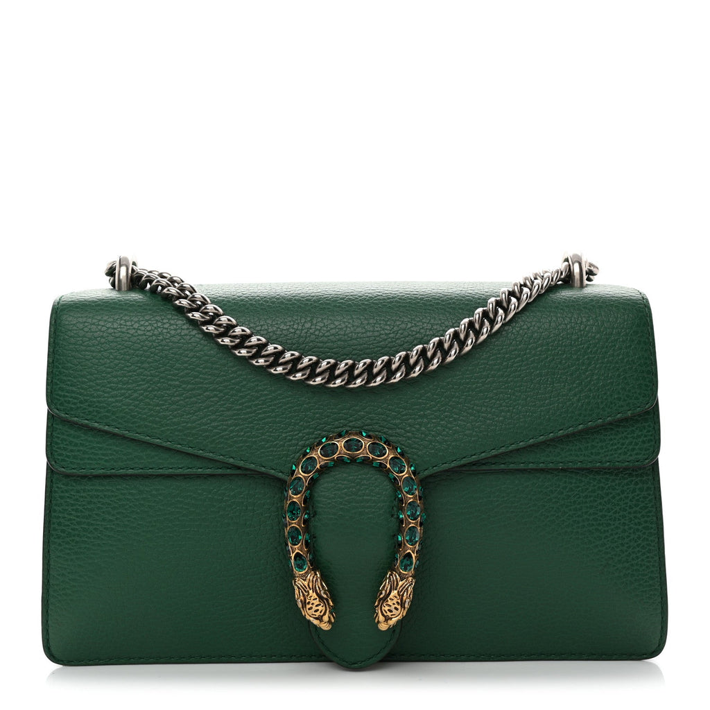 Pebbled Calfskin Small Dionysus Shoulder Bag Emerald wholesalehk.shop