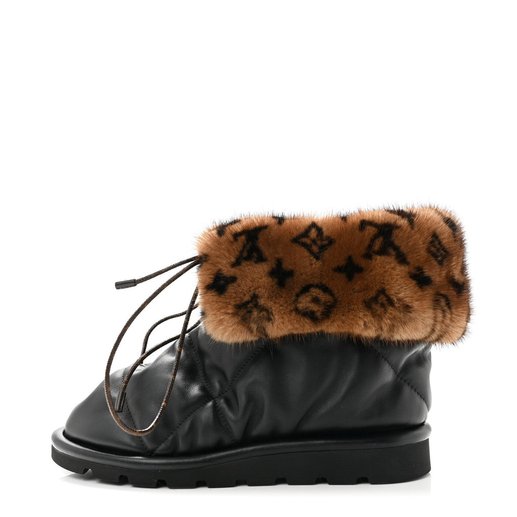 Nylon Mink Monogram Pillow Comfort Ankle Boot 39 Black £¨ Direct shipment via from wholesalehk.shop