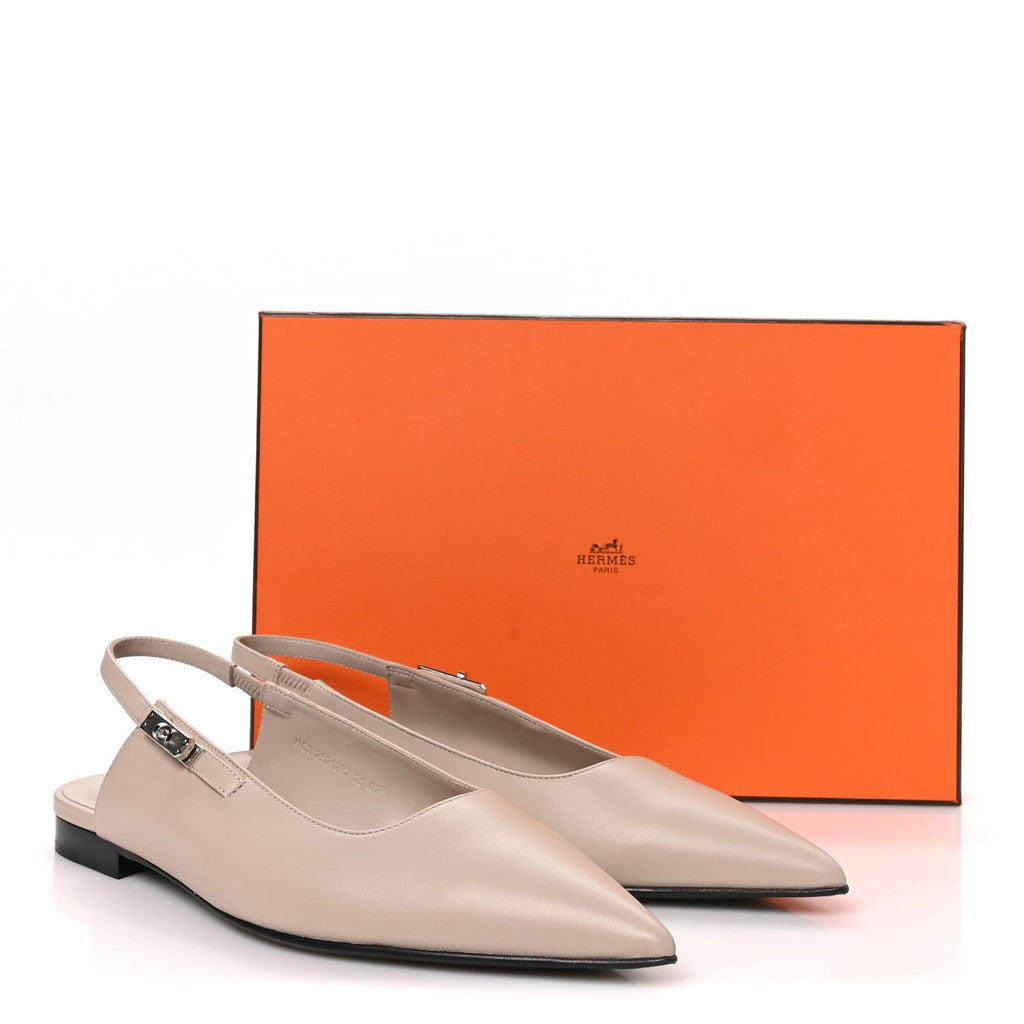 Nappa Lovely Slingback Flats 38.5 Beige Galet wholesalehk.shop