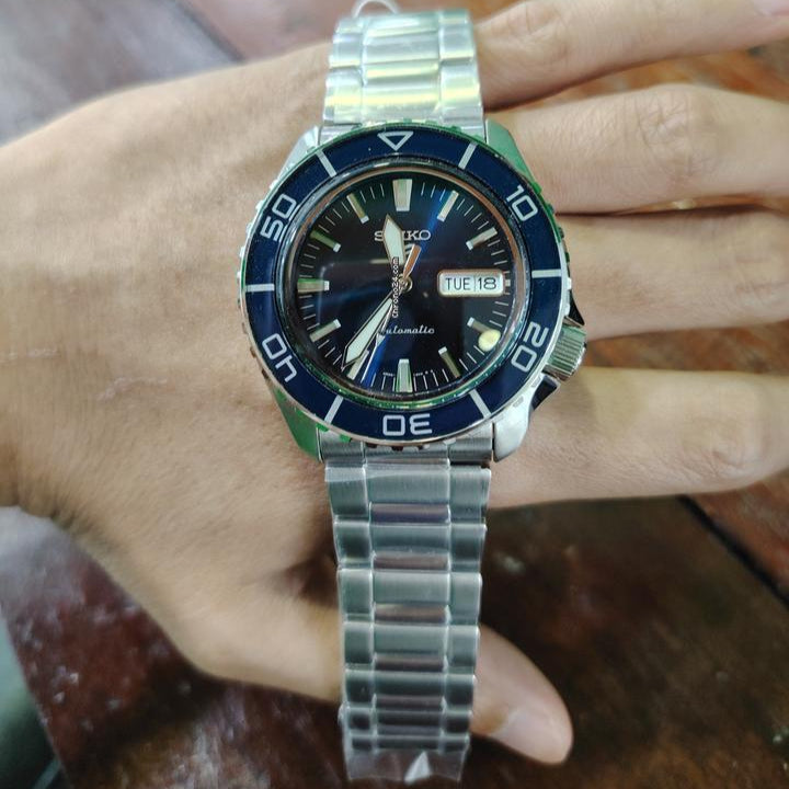 Seiko 5 Sports Automatic Blue Dial Silver Steel Strap Watch for Men - SRPK97K1 wholesalehk.shop