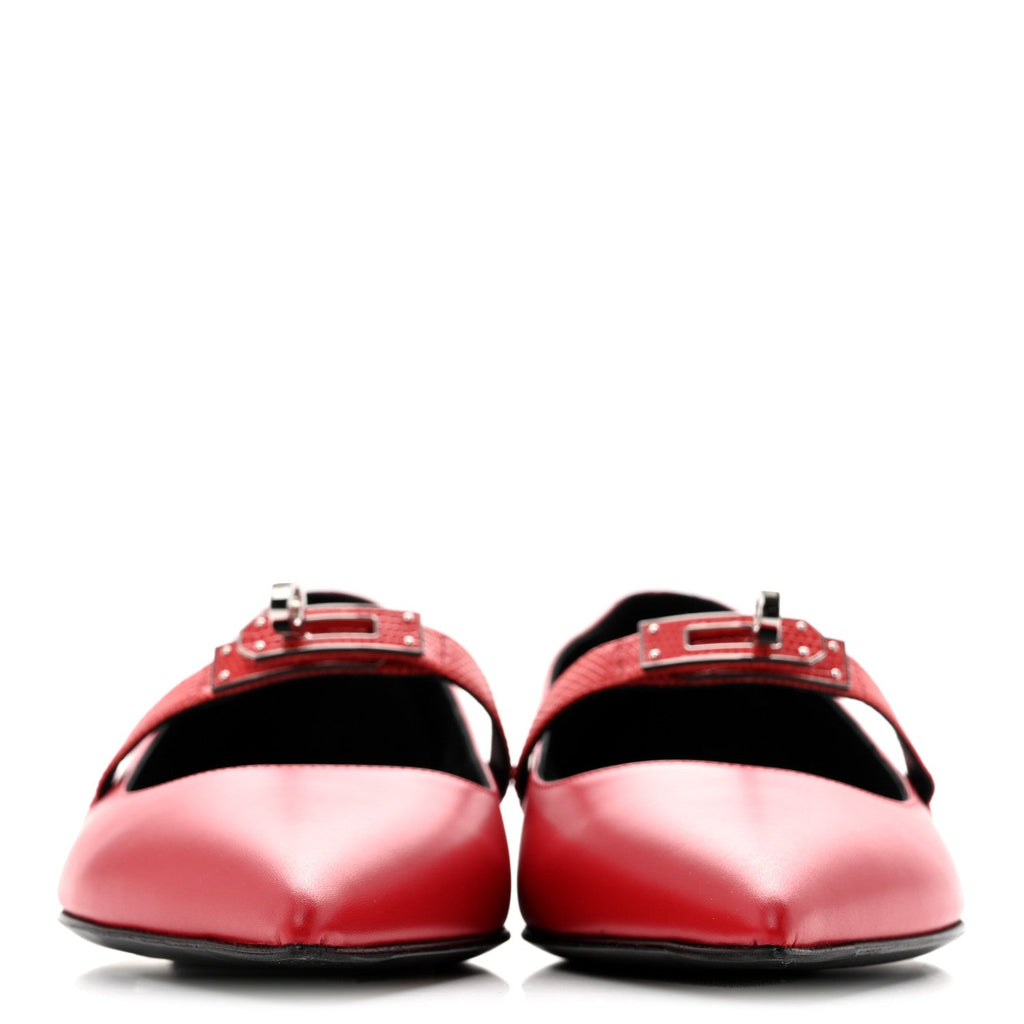 Lizard Calfskin Brillante Kelly Ballet Flat  38 Rouge Vif wholesalehk.shop