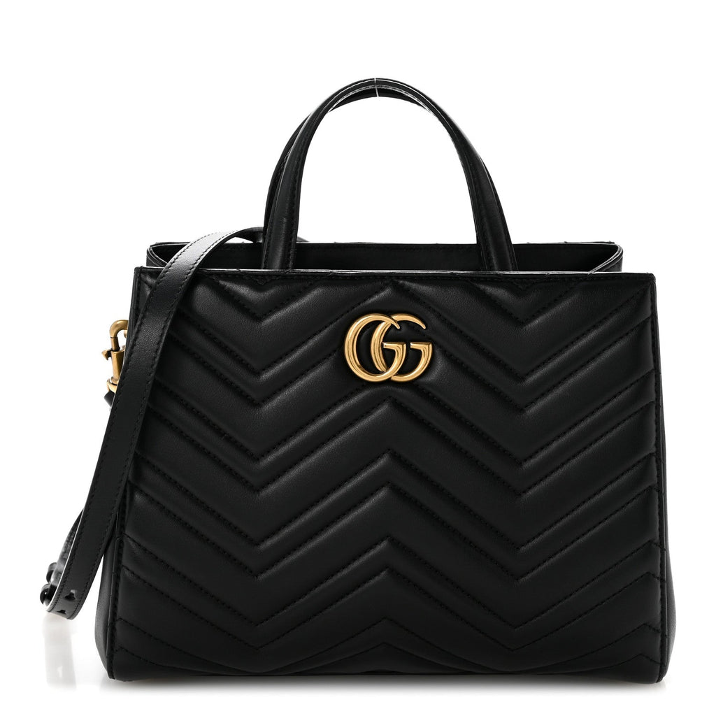 Calfskin Matelasse Small GG Marmont Tote Black wholesalehk.shop