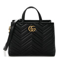Calfskin Matelasse Small GG Marmont Tote Black wholesalehk.shop
