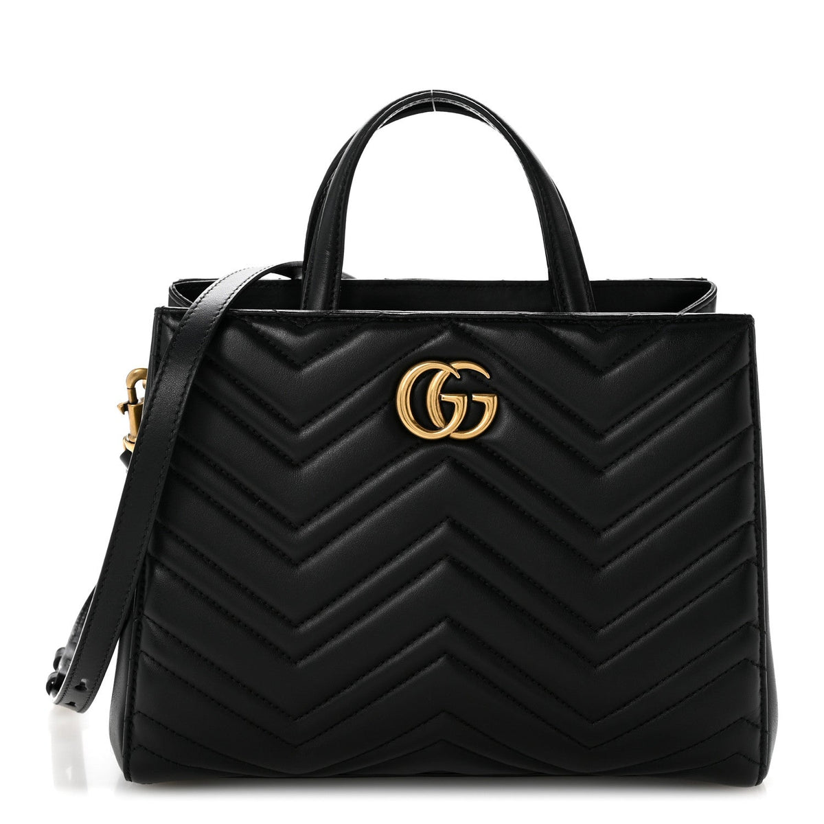 Calfskin Matelasse Small GG Marmont Tote Black wholesalehk.shop