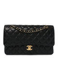 Caviar Quilted Medium Double Flap Black wholesalehk.shop