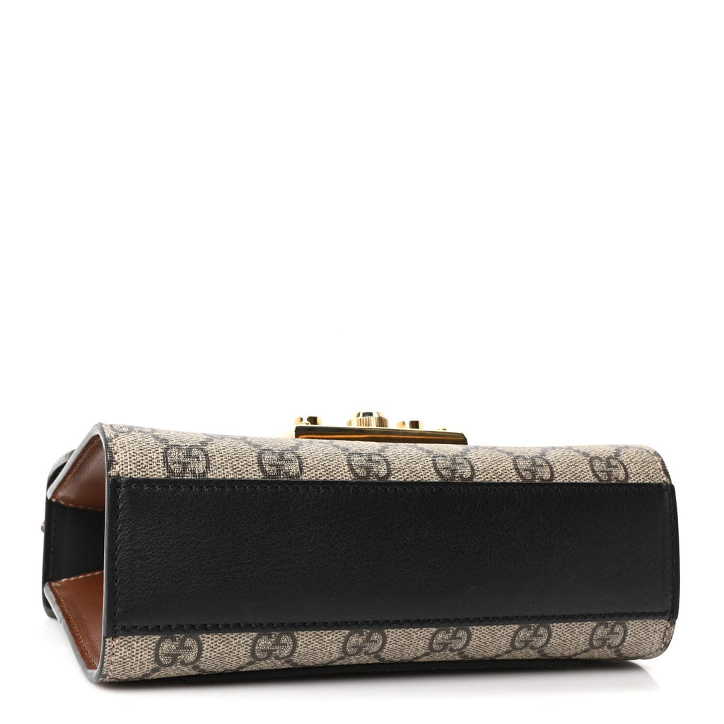 GG Supreme Monogram Calfskin Small Padlock Shoulder Bag Beige Black Cuir £¨ Direct shipment via from wholesalehk.shop