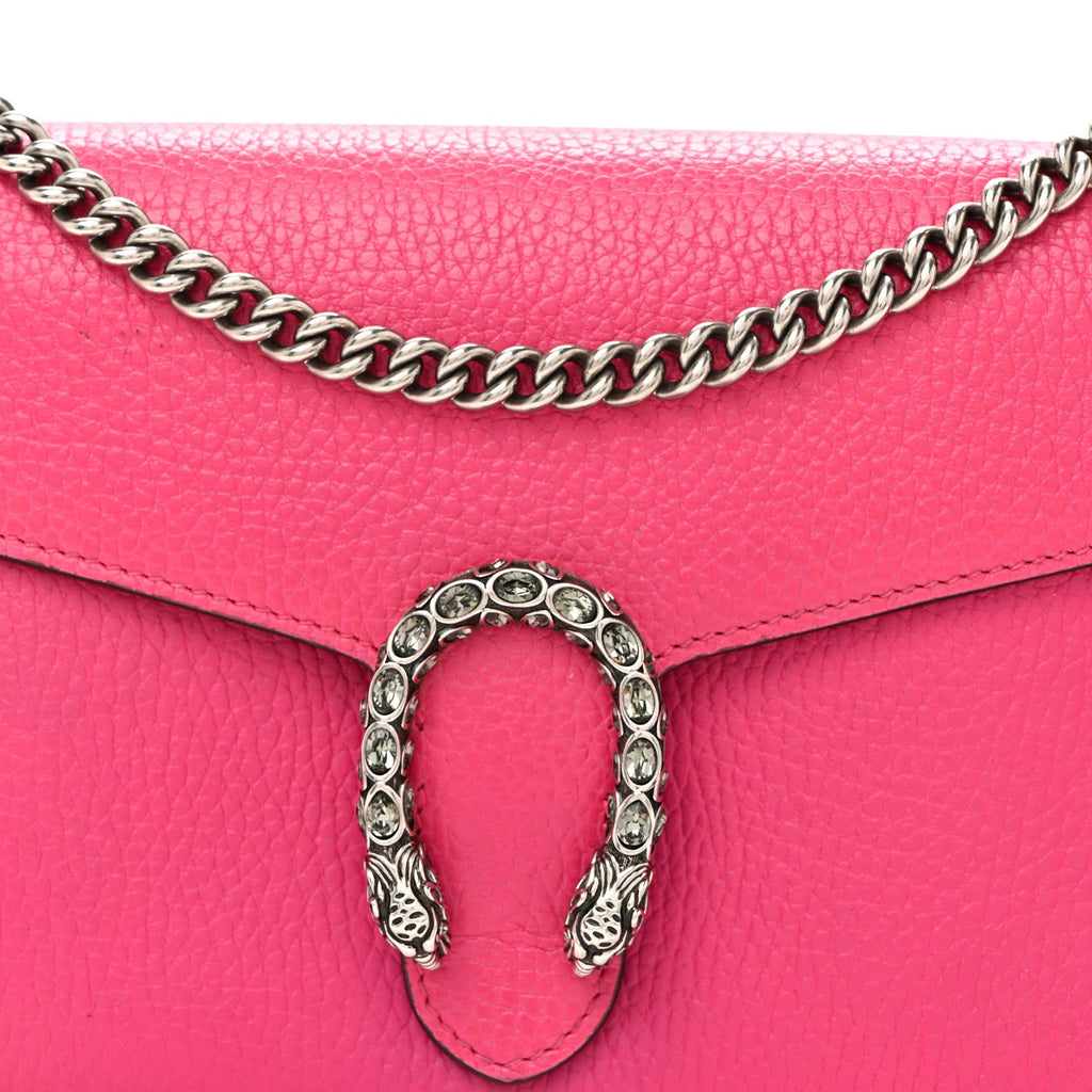 Dollar Calfskin Crystal Mini Dionysus Chain Wallet Box Pink wholesalehk.shop