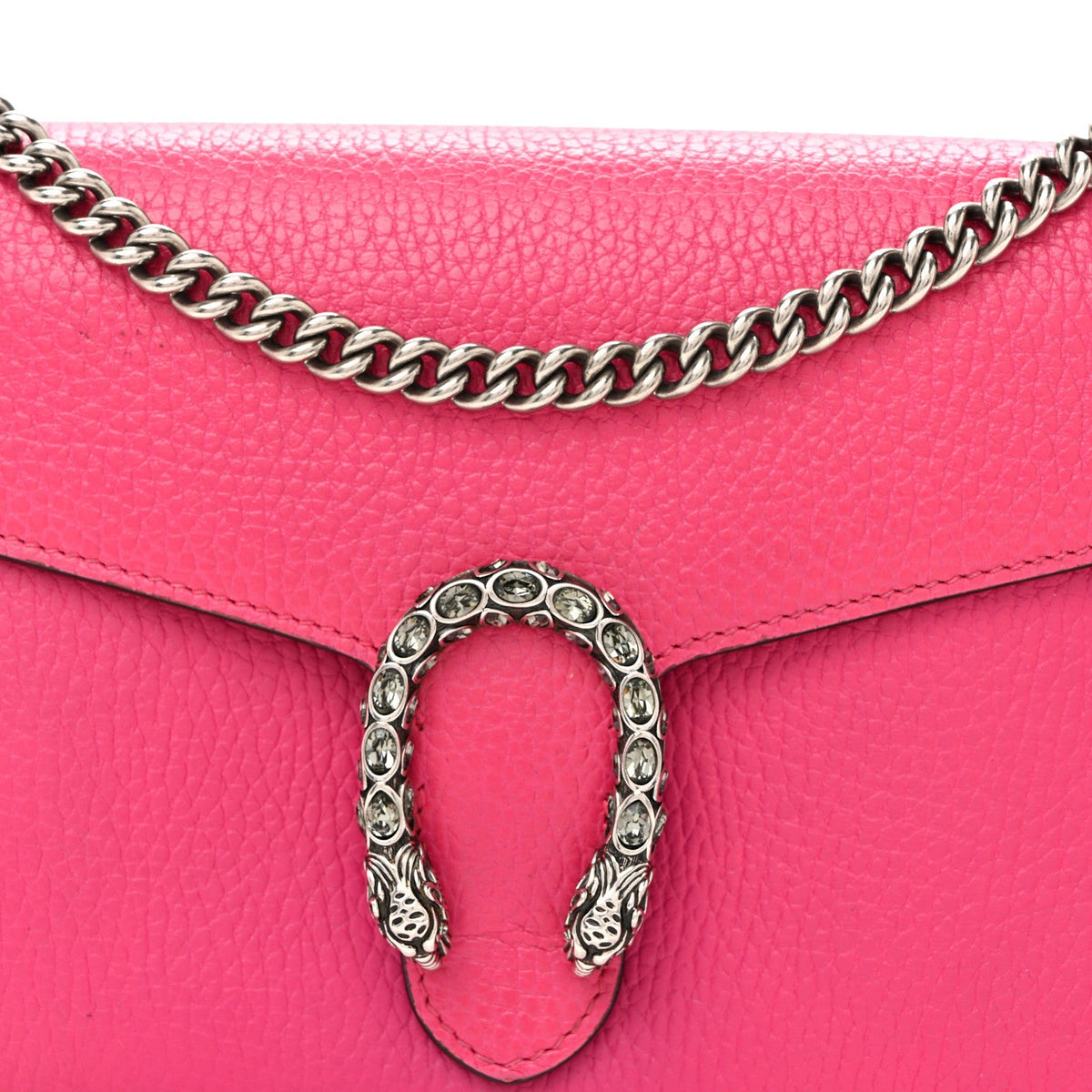 Dollar Calfskin Crystal Mini Dionysus Chain Wallet Box Pink wholesalehk.shop